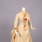 HAND EMBROIDERED WINTER DAY DRESS, c. 1883