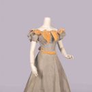 TAFFETA &amp; VELVET EVENING DRESS, c. 1897