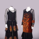 TWO LACE OR DEVORE VELVET AFTERNOON DRESSES, 1920s